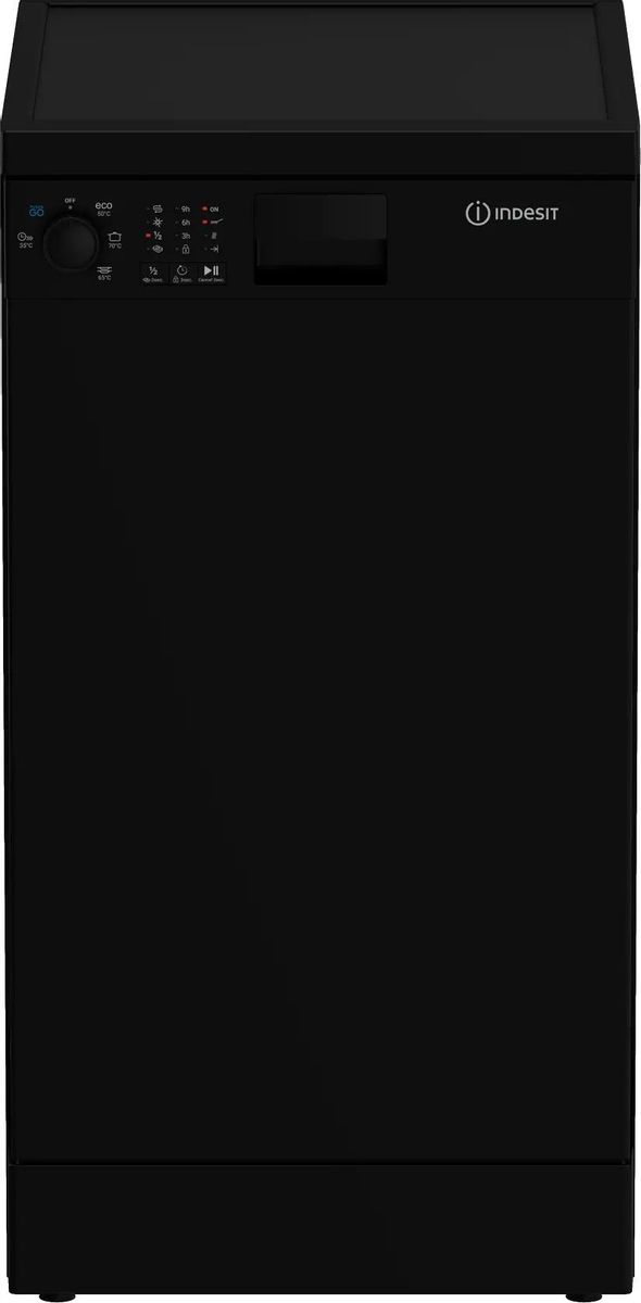 Посудомоечная машина Indesit DFS 1A50 B,  узкая, напольная, 44.8см, загрузка 9 комплектов, черный [869894100060]